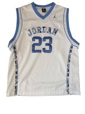 Michael Jordan White & Light Blue '23' Basketball Jersey